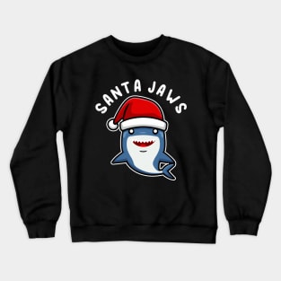 Santa Jaws Shark Christmas Pun Crewneck Sweatshirt